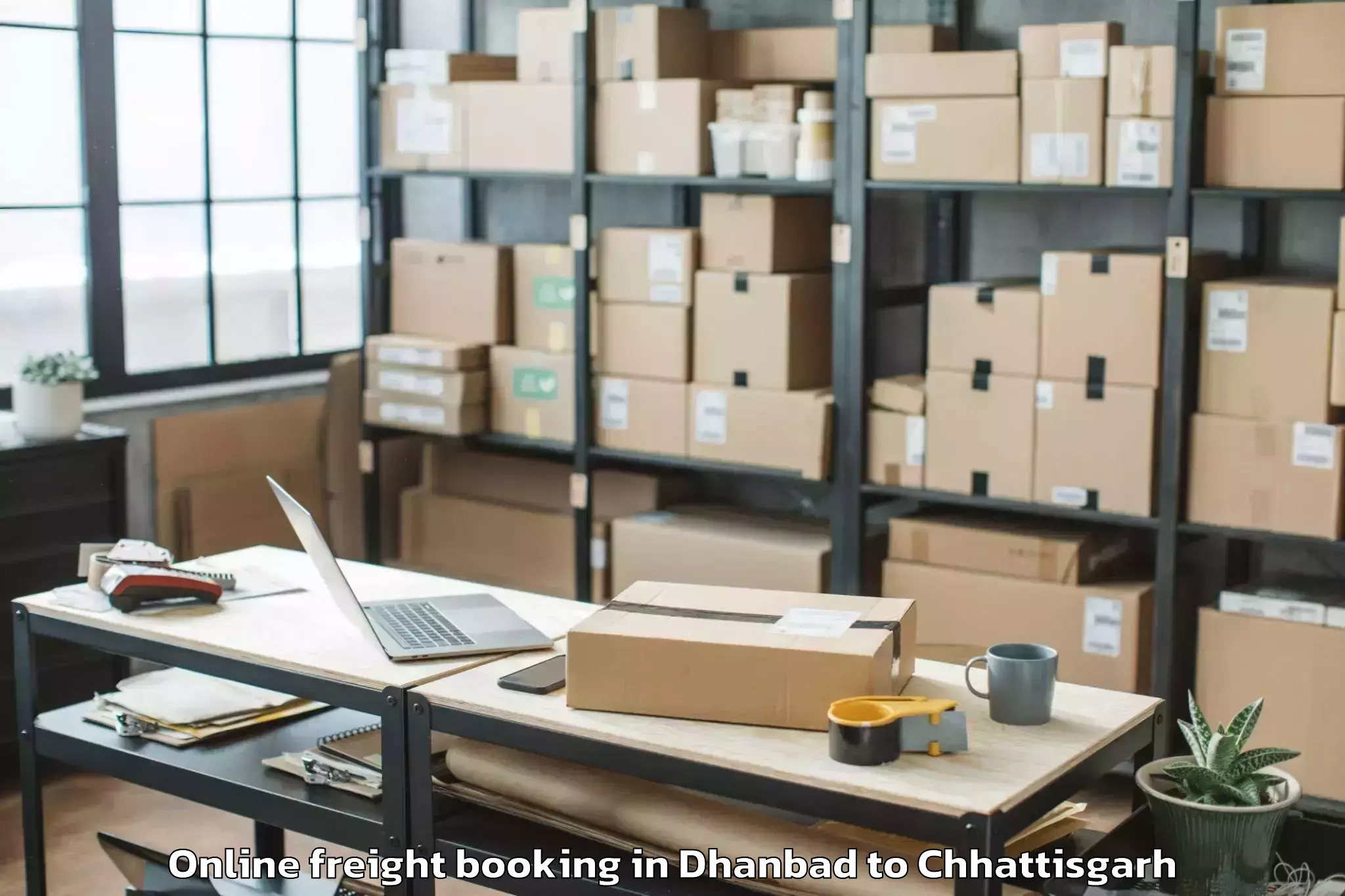 Expert Dhanbad to Kharsia Online Freight Booking